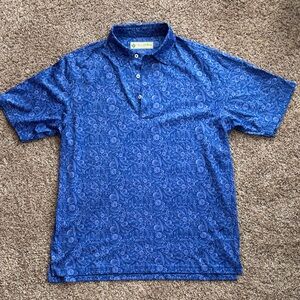 Donald Ross Deep Blue Patterned M Polo Shirt